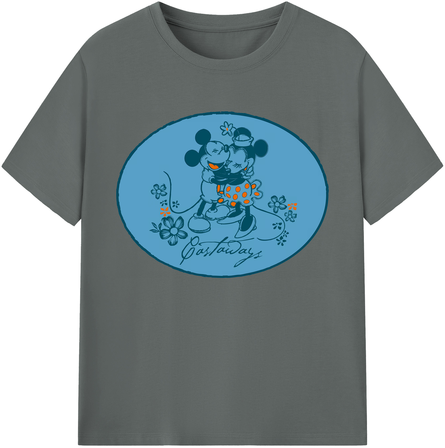 ミッキーマウス Mickey Mouse 綿100％ メンズ半袖Tシャツ｜肌触りやわらか＆通気性